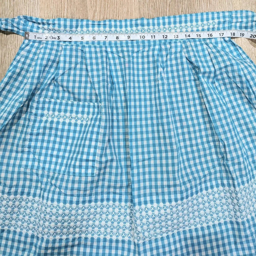 Vintage Cobbler Half Apron Lot of 4 1960s Floral Gingham Embroidered Cottagecore